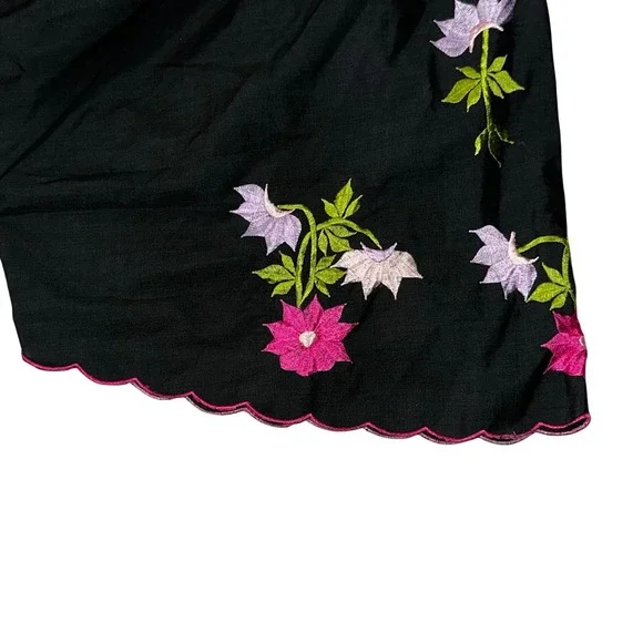 Vintage Queen Cato Embroidered Floral Dress Scalloped Hem Short Sleeve Size 2X - Picture 3 of 7